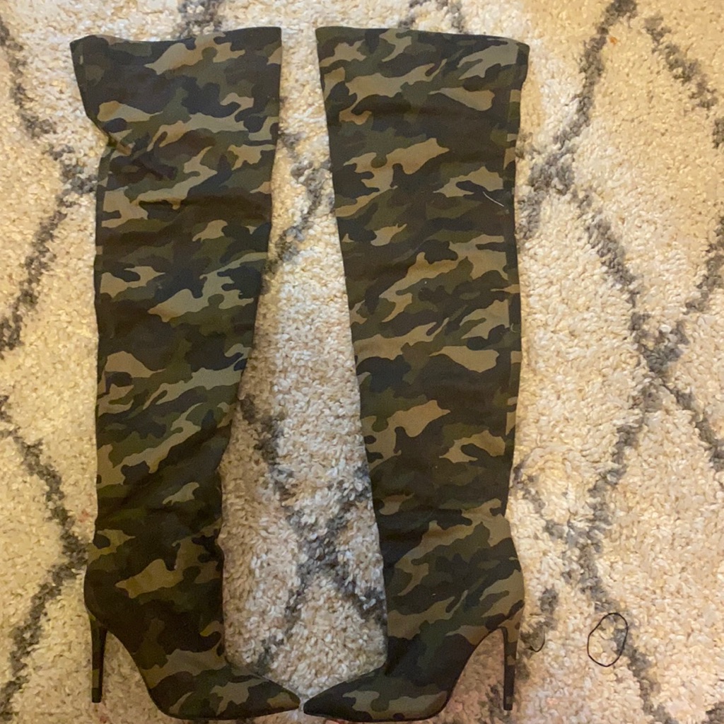 Kendall & Kylie Camo Thigh Boots